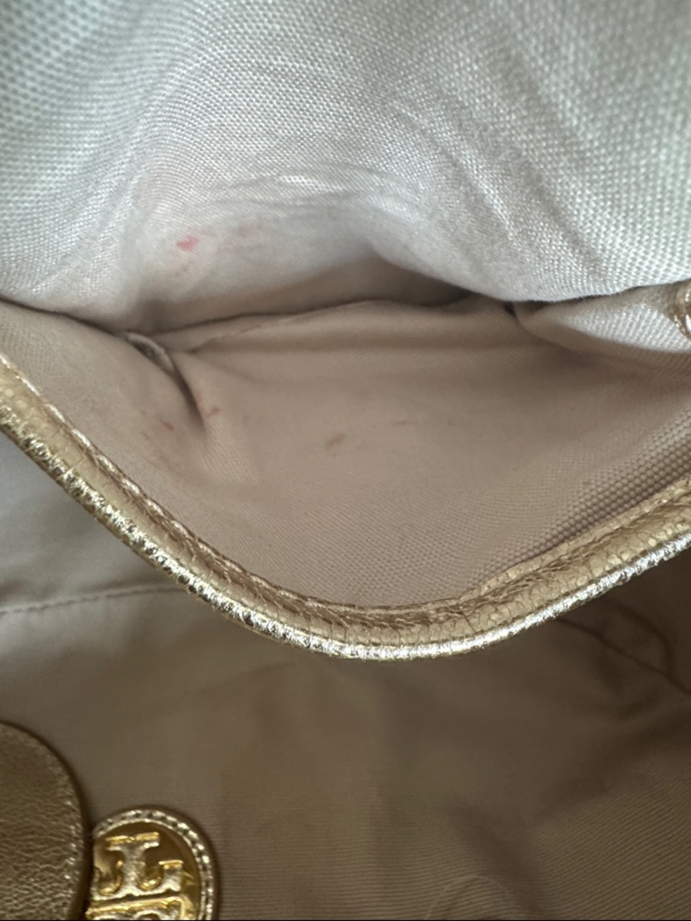 Tory Burch Metallic Gold Hobo Shoulder Bag - Picture 11 of 13